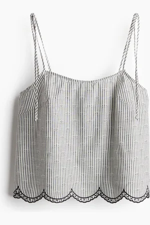 H&M Embroidered tie-strap top