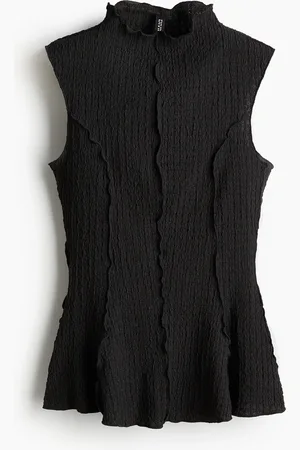 H&M Overlock-detail textured peplum top