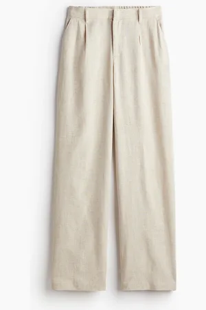 H&M Linen-blend tailored trousers