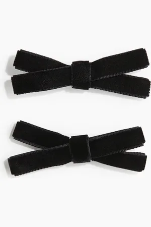 H&M 2-pack velvet bow hair clips
