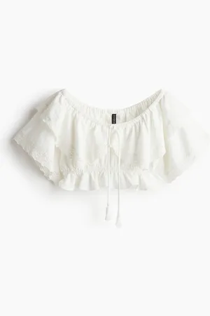H&M Lace-trimmed crop top