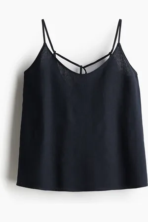 H&M Linen-blend strappy top