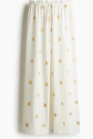 H&M Crinkled jersey drawstring trousers