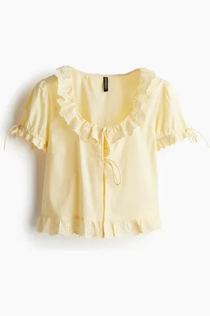 H&M Frill-trimmed cotton blouse