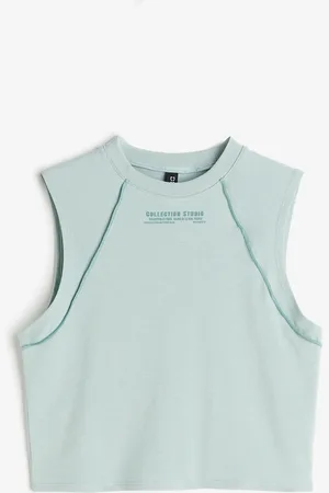 H&M Cropped overlock-detail vest top