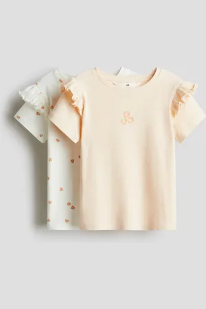 H&M 2-pack frill-trimmed cotton tops