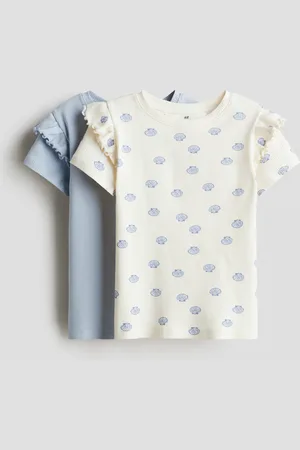 H&M 2-pack frill-trimmed cotton tops