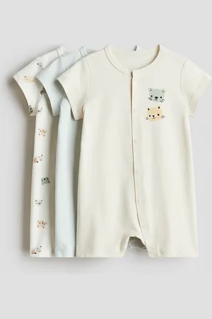 H&M 3-pack cotton sleepsuits