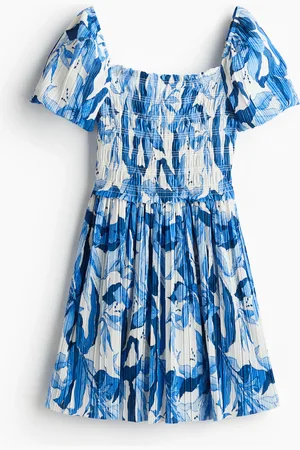 H&M Smocked-bodice crinkled dress