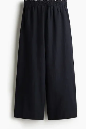 H&M Cropped linen-blend trousers