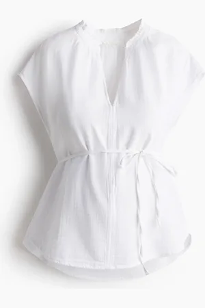 H&M MAMA Tie-belt muslin blouse