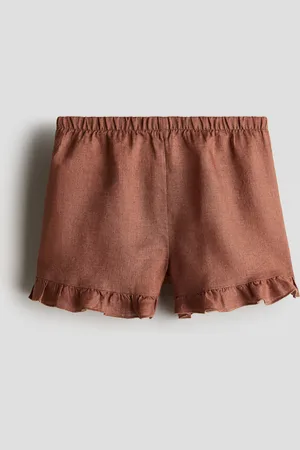 H&M Frilled linen shorts