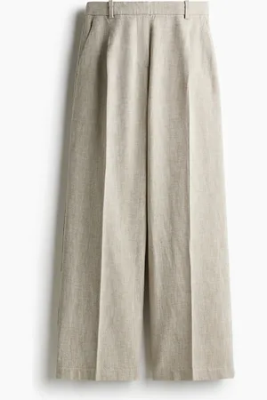 H&M Wide linen-blend trousers
