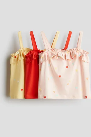H&M 3-pack flounce-trimmed strappy tops
