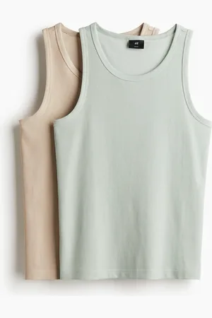 H&M 2-pack Slim Fit ribbed vest tops