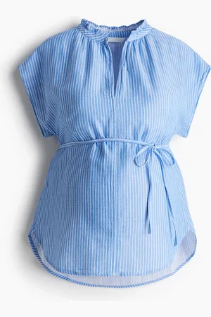 H&M MAMA Tie-belt muslin blouse