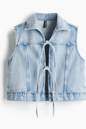 H&M Tie-front denim waistcoat