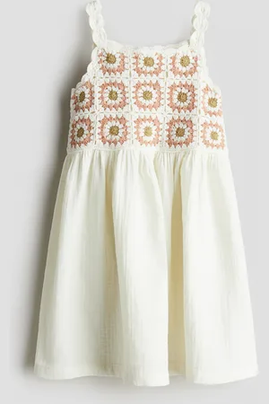 H&M Cotton crochet-look dress