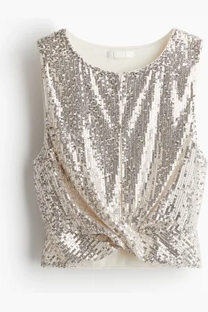 H&M Cropped sequined top