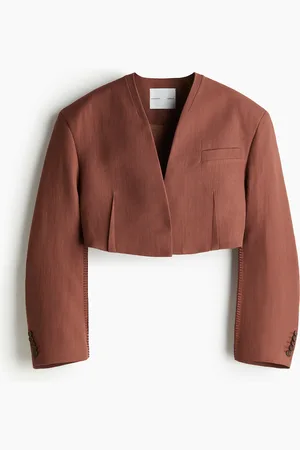 H&M Cropped linen-blend blazer