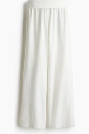 H&M Foldover-waist linen-blend trousers