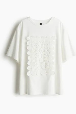 H&M Crochet-look appliqué T-shirt
