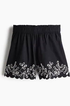 H&M Embroidered cotton shorts