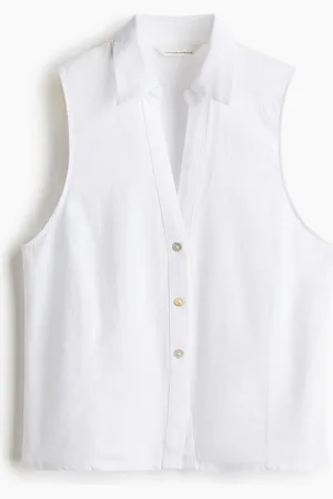 H&M Linen-blend sleeveless shirt