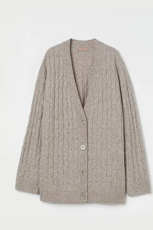 H&M Cable-knit wool-blend cardigan