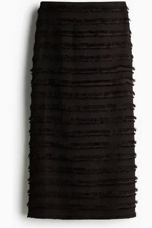 H&M Fringe-trimmed midi skirt