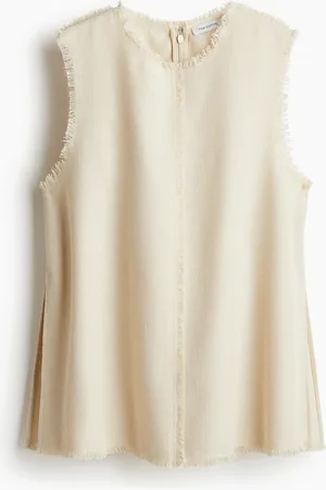 H&M Frayed-edge twill top