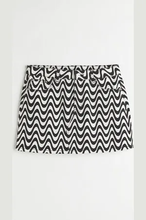 H and m black 2024 and white striped skirt