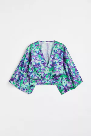 H&M Cropped crêpe top