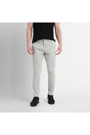 Beige Mid Rise Slim Fit Pants