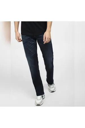 Dark Blue Mid Rise Clark Straight Fit Jeans