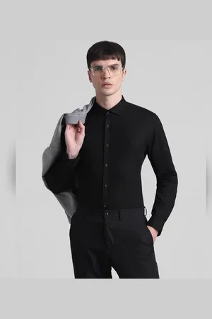 JACK & JONES Black Knitted Full Sleeves Shirt