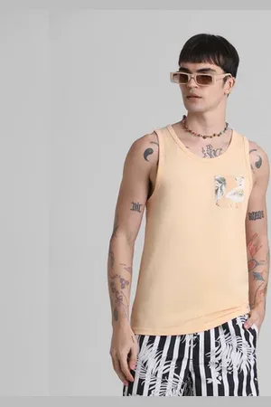 JACK & JONES Peach Tropical Print Pocket Vest