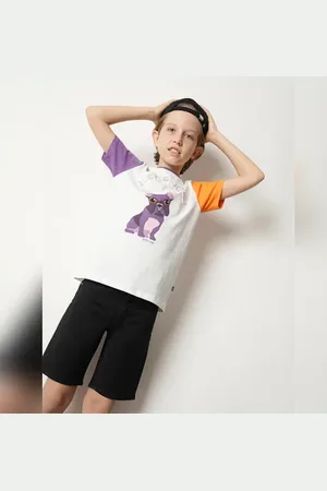 JACK & JONES Boys Black Cotton Denim Shorts