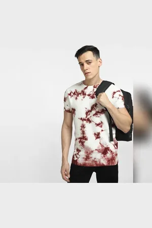 JACK & JONES BROWN TIE DYE KNIT CREW NECK T-SHIRT