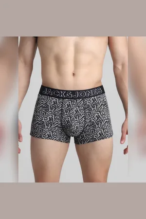 JACK & JONES Black Zig-Zag Print Trunks