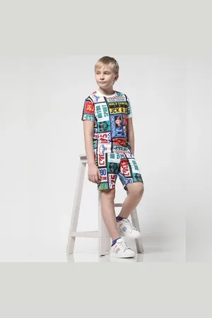 JACK & JONES JACK&JONES JUNIOR X MOTOR MUNCHKINS BLACK PRINTED SHORTS
