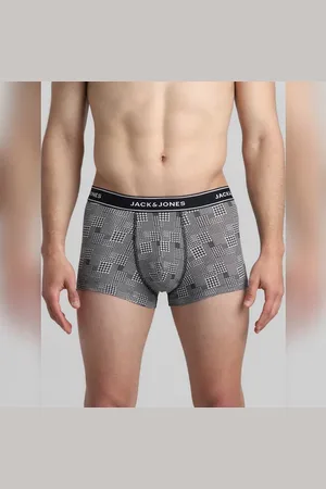 JACK & JONES White Houndstooth Print Trunks