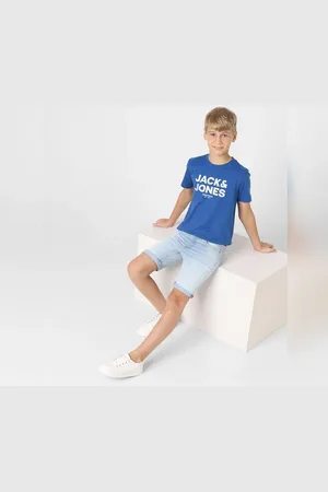 JACK & JONES Boys Blue Mid Rise Denim Shorts