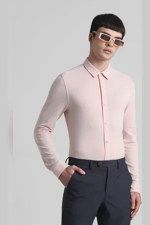 JACK & JONES Peach Knit Full Sleeves Shirt