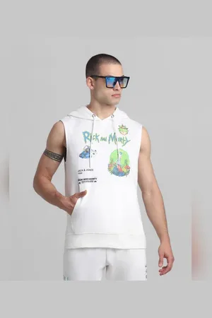 JACK & JONES RICK & MORTY White Printed Hooded Vest