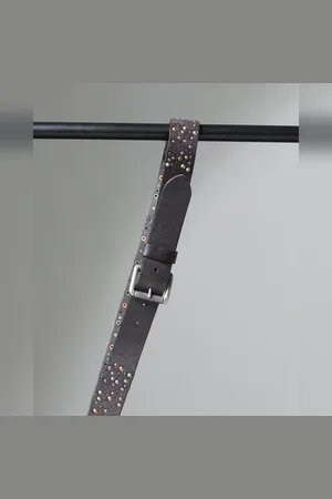 JACK & JONES Black Studded Leather Belt