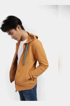 JACK & JONES Brown Front-Open Hooded Sweatshirt