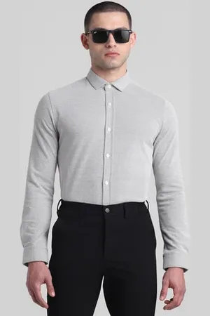 JACK & JONES White Slim Fit Full Sleeves Shirt