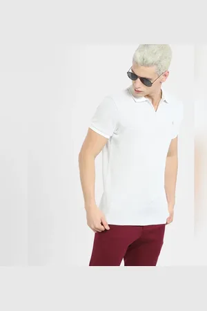 JACK & JONES White Zip-Up Polo T-shirt