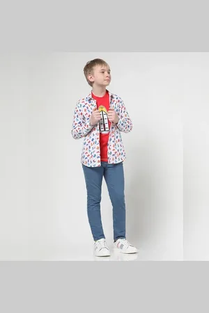 JACK & JONES Boys Red 3D Space Rocket Print T-shirt